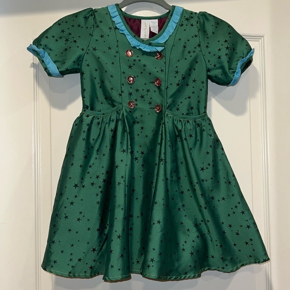 Matilda Jane Constellation Little Girl Dress in Green and Turquoise - Picture 2 of 11